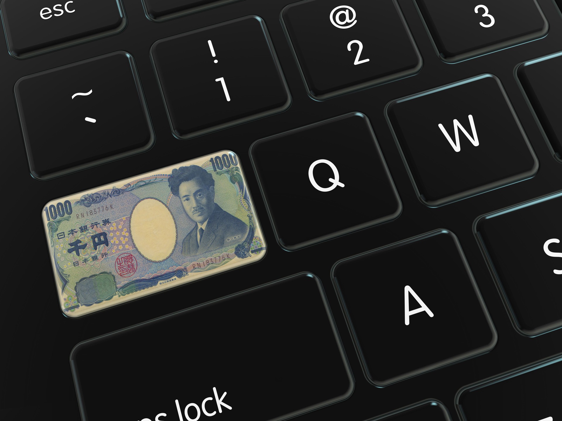 Japanese Yen Note on Computer Keyboard